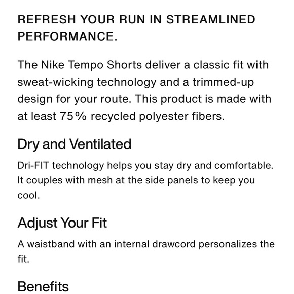 Nike tempo running shorts - Picture 3 of 3